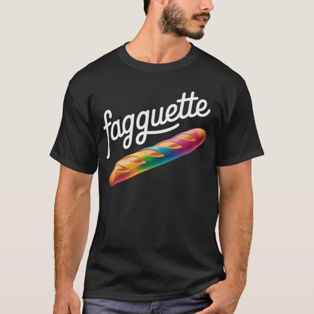 Camiseta Fagquette Rainbow Bread Humorous LGBTQ Pride Baker (Frente)