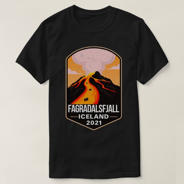 Camiseta Fagradalsfjall Mountain Volcano Erupted Islândia 2 (Frente do Design)