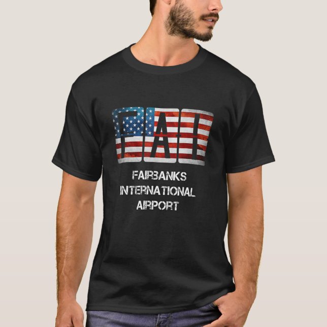 Camiseta Fairbanks Airport US Flag Presente (Frente)
