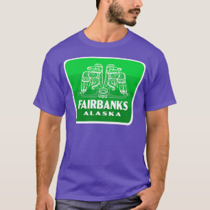 Camiseta Fairbanks Alaska Retro Bird Crachá Green