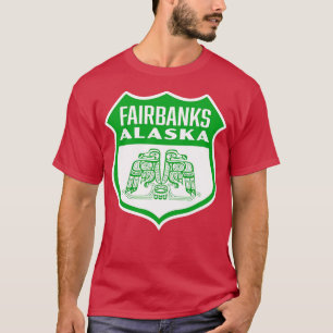 Camiseta Fairbanks Alaska Retro Bird Shield Green