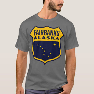 Camiseta Fairbanks Alaska Retro Shield Amarelo