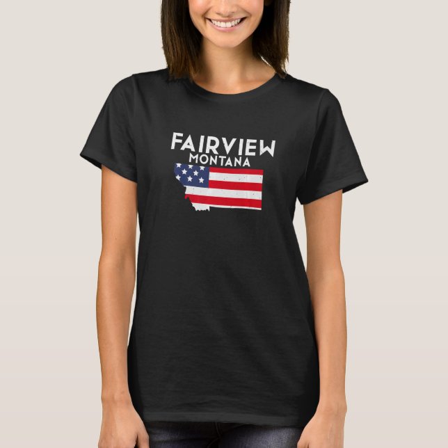 Camiseta Fairview Montana EUA State America Viagem Montanan (Frente)