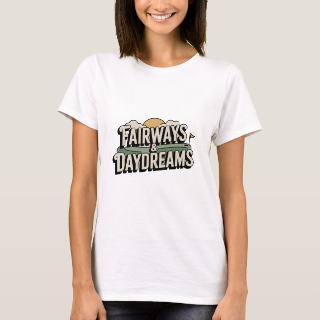 Camiseta Fairways And Daydreams Retro Landscape Art (Frente)