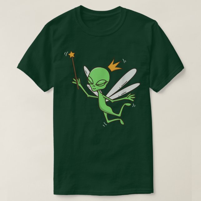 Camiseta Fairy Alien UFO Mystical Outer Space Alien Fairy L (Frente do Design)