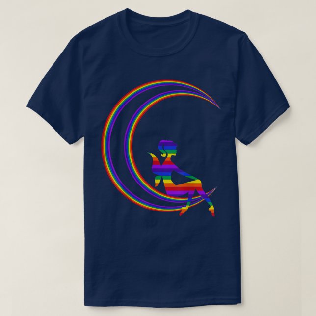 CAMISETA FAIRY CRECENT LUNAR MOON ART TE AMA À LUA (Frente do Design)