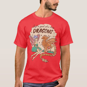 Camiseta Fairy Dragon Love Girls Children Fairy Tale Fabulo