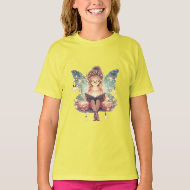 Camiseta Fairy Girl ama Ler T-Shirt (Frente)