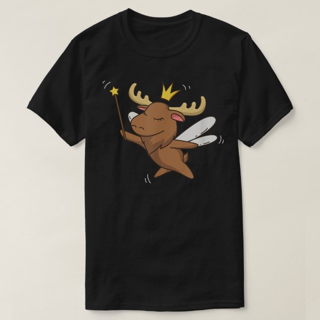 Camiseta Fairy Moose Elk Mystical Forest Moose Fairy Lover  (Frente do Design)