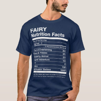 Camiseta Fairy Nutrition Facts Name (Fatos Nutricionais), D