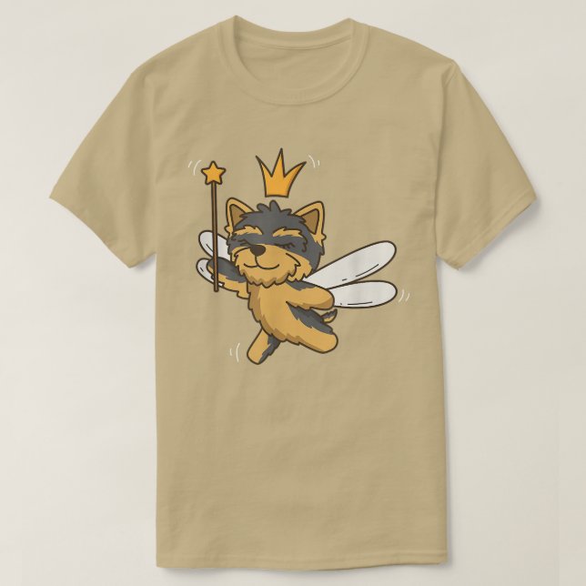 Camiseta Fairy Yorkshire Terrier Dog Mystical Pet Fairy Lov (Frente do Design)