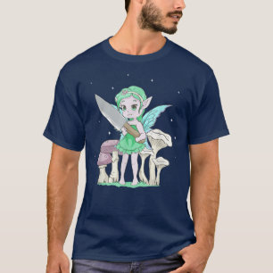 Camiseta Fairycore Aestética Kawaii Fairy Segurando A Faca 