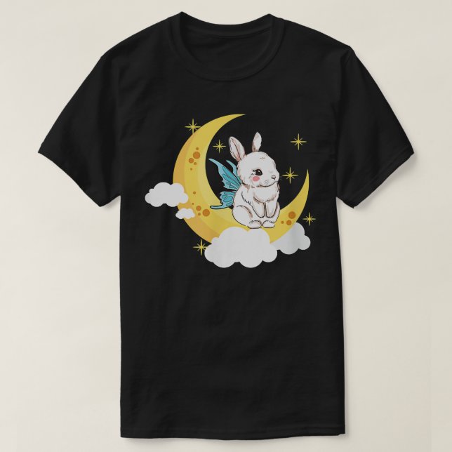 Camiseta Fairycore Aestético Fada Coelho De Coelho Em Um Cr (Frente do Design)