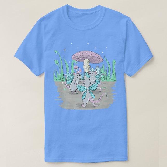 Camiseta Fairycore Aestético Fairy Dancing Rats E Um Musher (Frente do Design)
