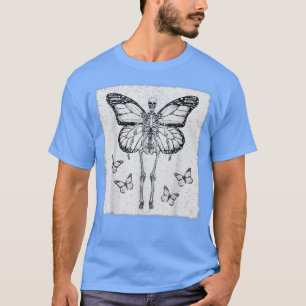 Camiseta Fairycore Aestético Gótico Engraçado Esqueleto Gót