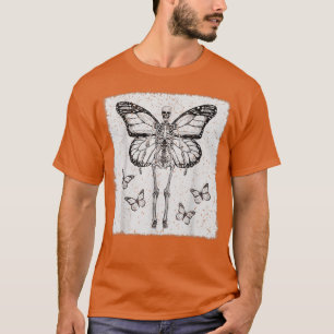 Camiseta Fairycore Aestético Gótico Engraçado Esqueleto Gót