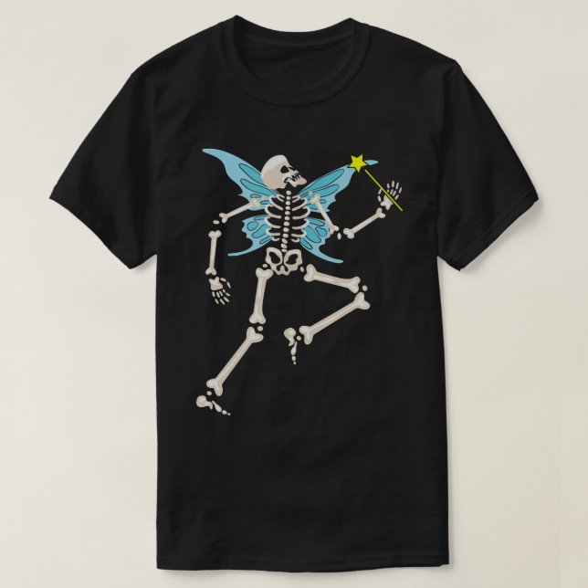 Camiseta Fairycore Aestético Skeleton Fairy Grunge Gótico M (Frente do Design)