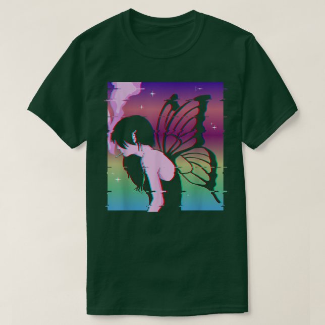 Camiseta Fairycore Aesthetic Fairy Anime Girl Goth Vaporwav (Frente do Design)