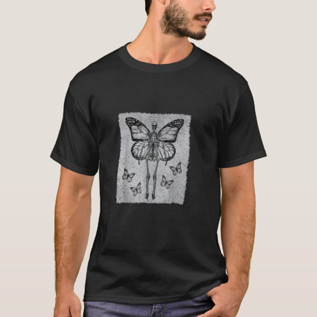 Camiseta Fairycore Aesthetic Gothic Butterfly Skeleton Fair (Frente)