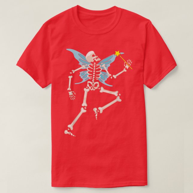Camiseta Fairycore Aesthetic Skeleton Fairy Grunge Goth  (Frente do Design)