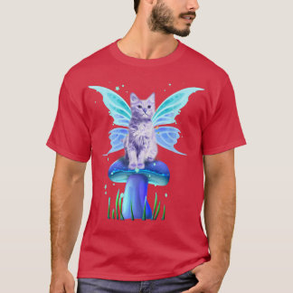 Camiseta Fairycore Aestic Cottagecore Fairy Cat Em Um Ônibu