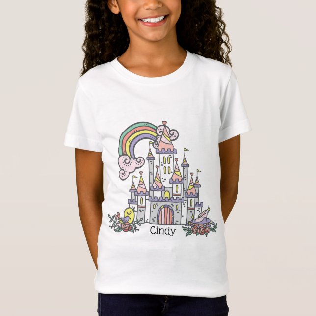 Camiseta Fairytale Castle Princess Custom Name (Frente)