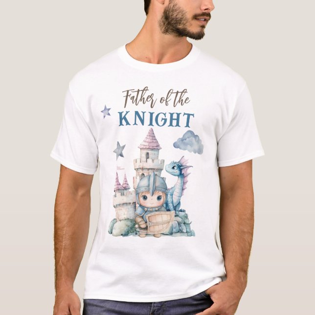 Camiseta Fairytale Dreamy Dragon Blue Knight Chá de fraldas (Frente)