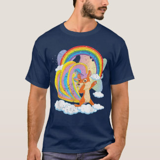 Camiseta Fairytale Squirrelcorn Rainbow Cute Animal Squirre