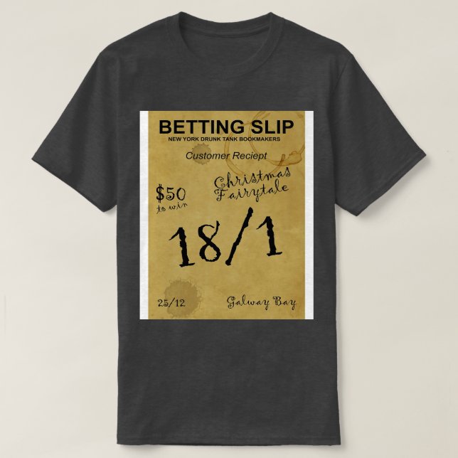 Camiseta Fairytalhe de Natal - Betting Slip de Nova Iorque (Frente do Design)
