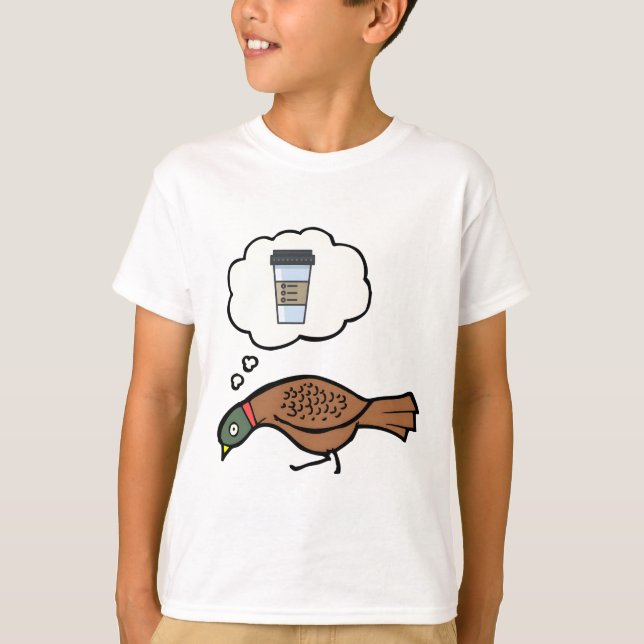 Camiseta Faisão sonha com café (Frente)