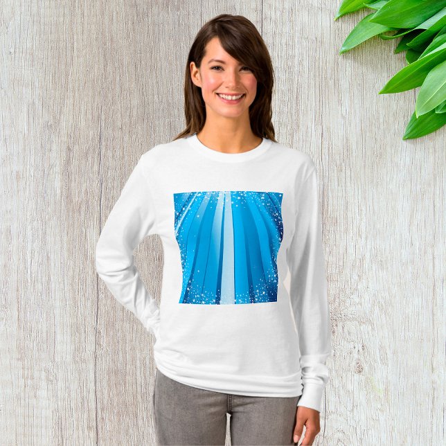 Camiseta Faísca de Starburst Azul com Raios Luminosos (Criador carregado)