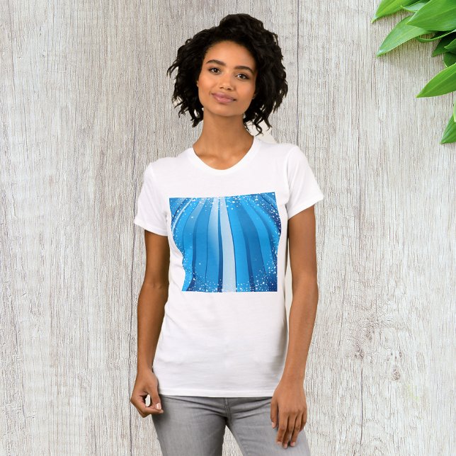 Camiseta Faísca de Starburst Azul com Raios Luminosos (Criador carregado)