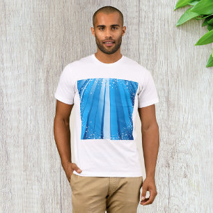 Camiseta Faísca de Starburst Azul com Raios Luminosos