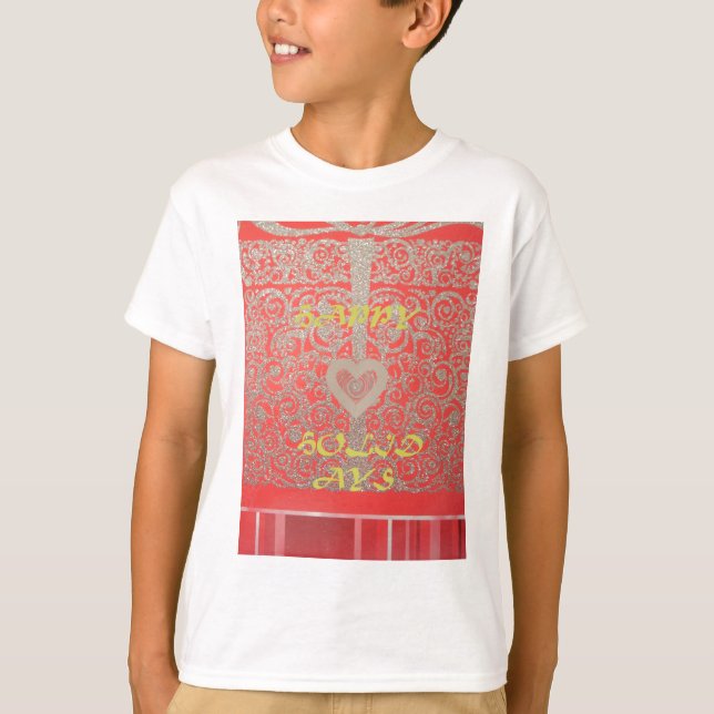 Camiseta Faísca e brilho: Feriado Feliz do Coração Vermelho (Frente)