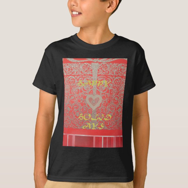 Camiseta Faísca e brilho: Feriado Feliz do Coração Vermelho (Frente)