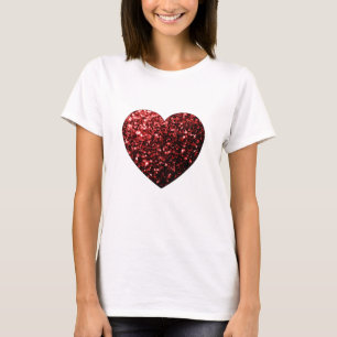 Camiseta Faíscas cintilantes vermelhos escuros