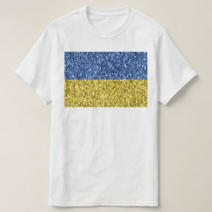 Camiseta Faíscas de brilho azul amarelo da bandeira da Ucrâ