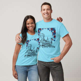 Camiseta Faíscas douradas de julho luz azul