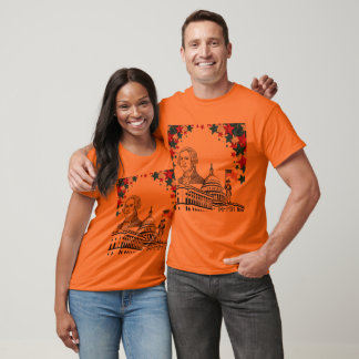Camiseta Faíscas douradas de laranja atlético de julho