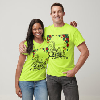Camiseta Faíscas douradas de segurança verde de julho