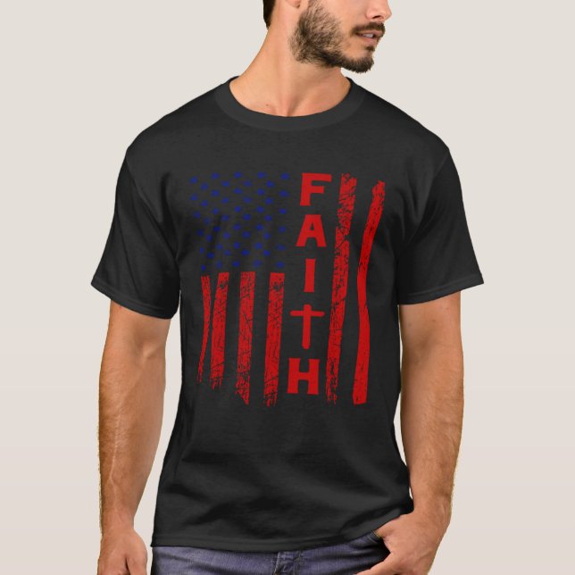Camiseta Faith And A Flag Christian For Men And Women (Frente)