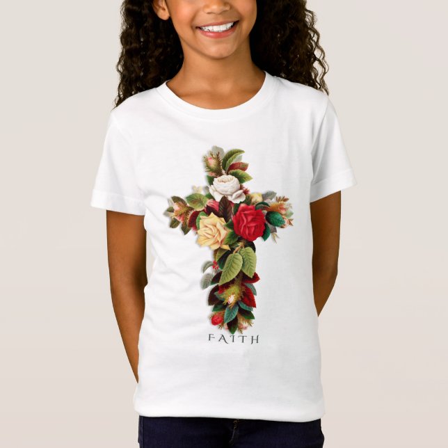 Camiseta Faith Botanical Cross (Frente)