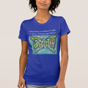 Camiseta Faith Butterfly Word Motivational Custom T Shirts