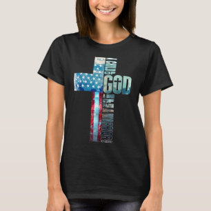 Camiseta Faith Cross American Flag Cristo Jesus Religião