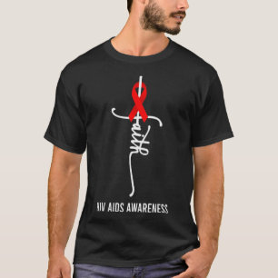 Camiseta Faith Cross apoia HIV Sensibilização para a AIDS