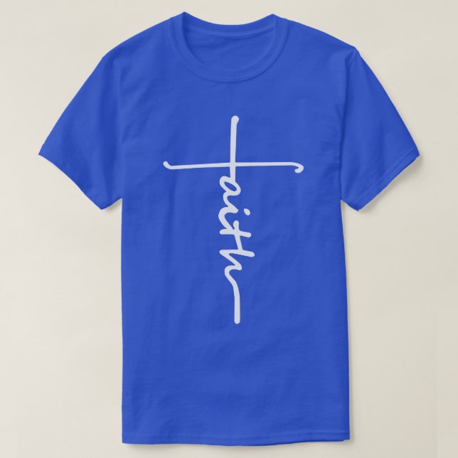 Camiseta Faith Cross cita Christian Lion Luke para Homens (Frente do Design)