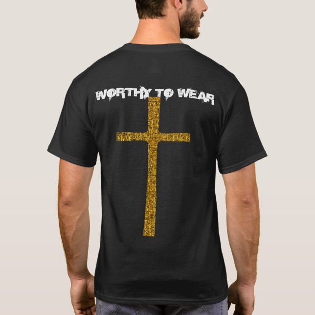Camiseta Faith Cross Dourado - Digno De Vestir (Verso)