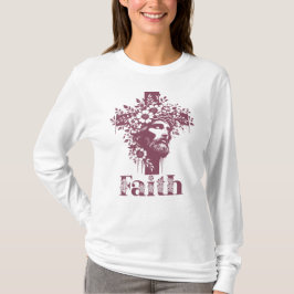 Camiseta Faith Cross Graphic, Floral Christian