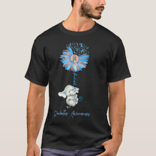 Camiseta Faith Cute Elephants Sunflower Diabetes Sensibiliz