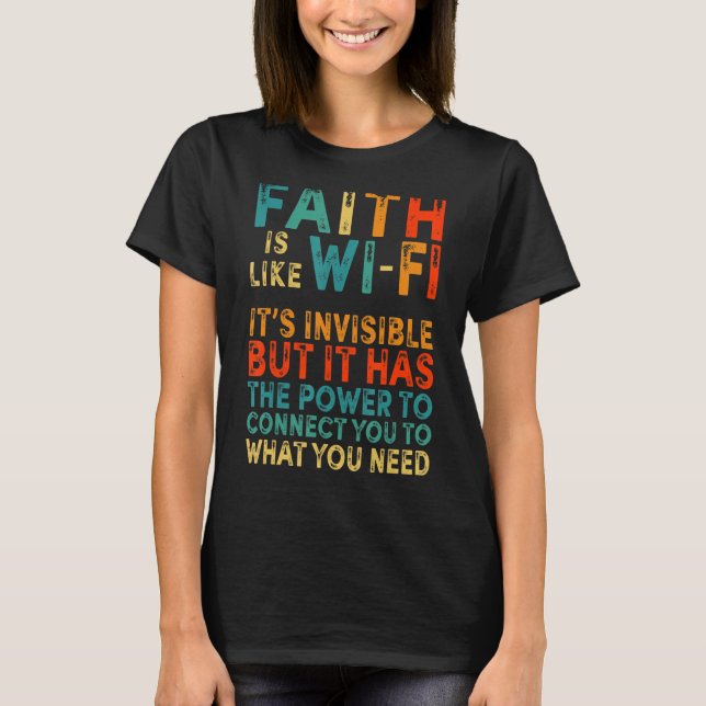 Camiseta Faith É Como Wifi Religioso Jesus (Frente)
